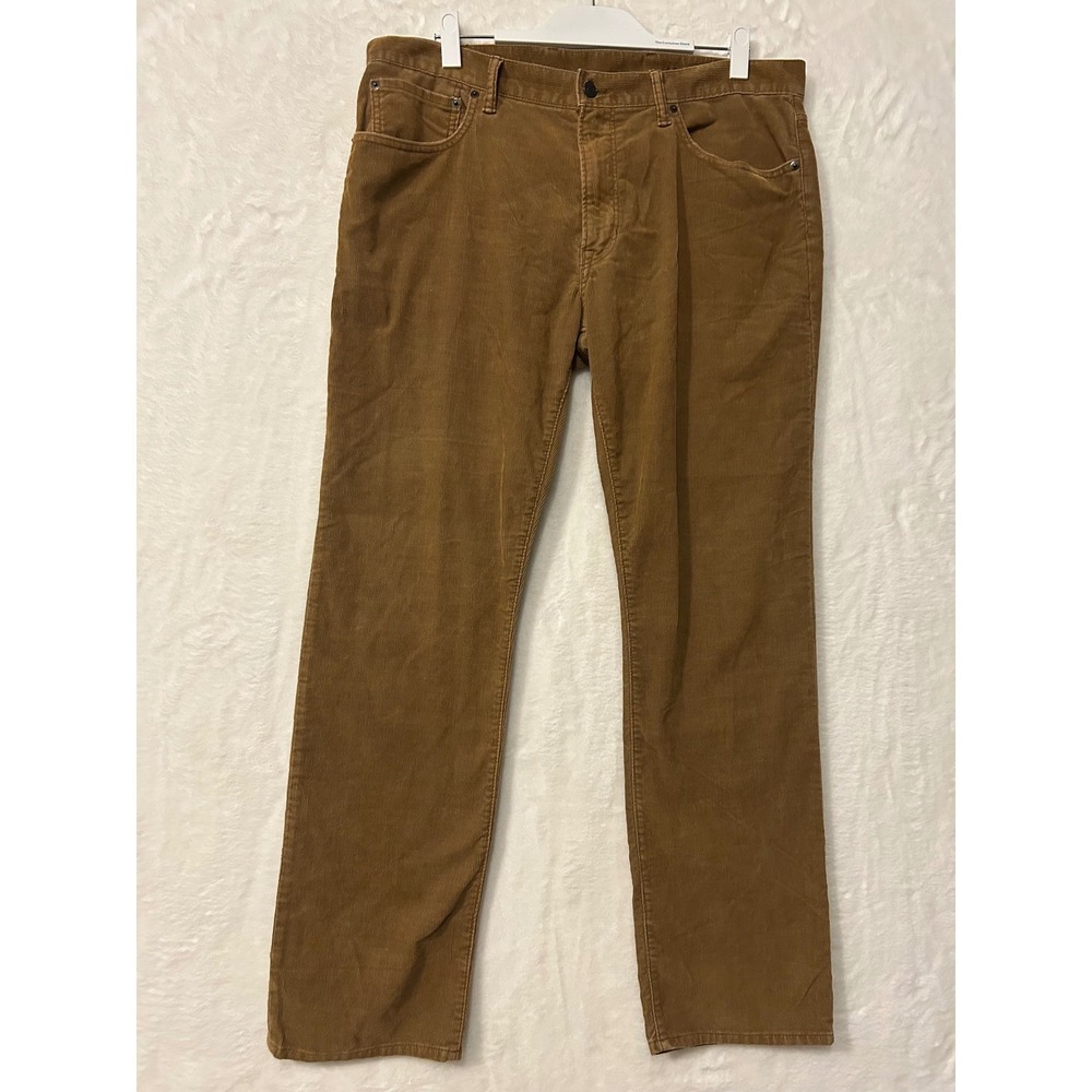 Gap 1969 Mens Straight Leg Corduroy Pants Brown Camel 5-Pocket 31 Inseam